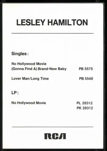 AK Musikerin Lesle Hamilton mit Hut und Gehstock, Autograph