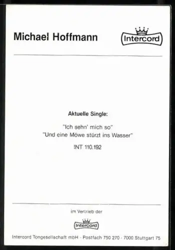 AK Musiker Michael Hoffmann in Lederjacke, Autograph