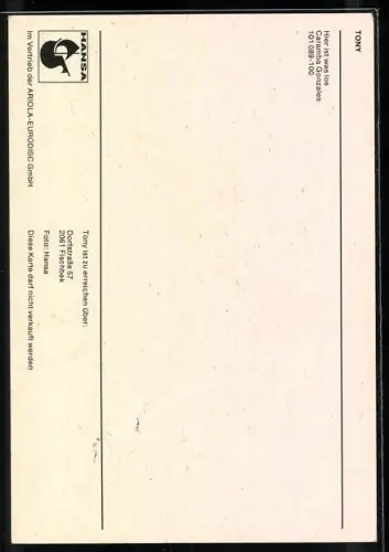 AK Musiker Tony lächelnd im Porträt, Autograph