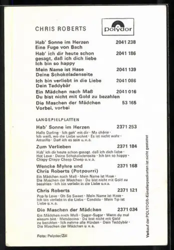 AK Musiker Christ Roberts vor rotem Hintergrund, Autograph