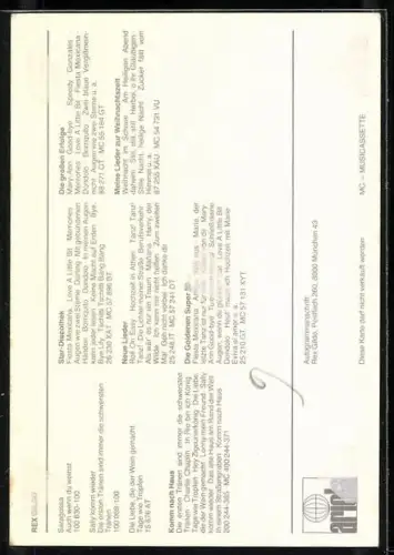 AK Musiker Rex Gildo im Hemd, Autograph