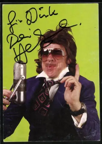 AK Musiker Helge Schneider mit Sonnenbrille, Autograph