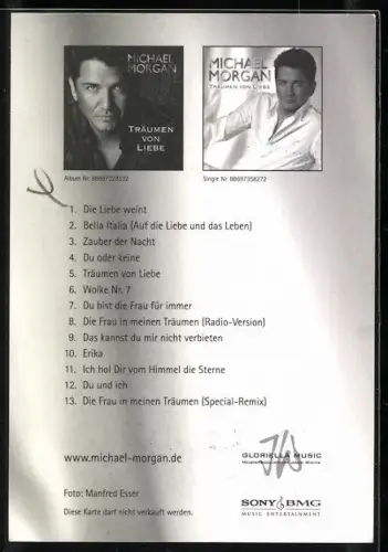 AK Musiker Michael Morgan im Porträt, Autograph