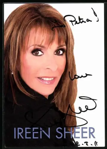 AK Musikerin Ireen Sheer im Porträt, Autograph