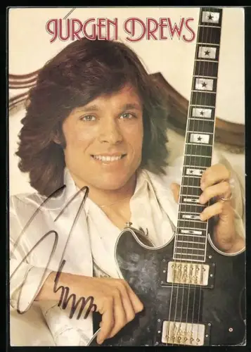AK Musiker Jürgen Drews mit Gitarre, Autograph