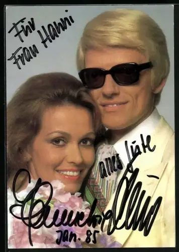 AK Musiker Heino und Hannelore im Porträt, Autograph