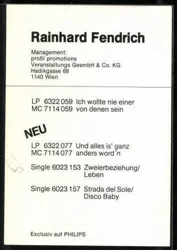 AK Musiker Rainhard Fendrich im Hörsaal, Autograph