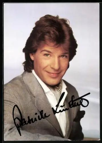AK Musiker Patrick Lindner im Anzug, Autograph