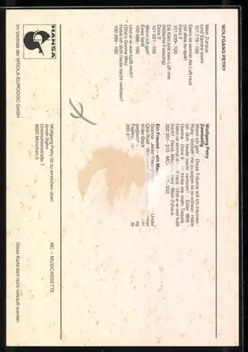 AK Musiker Wolfgang Petry mit Gitarre, Autograph