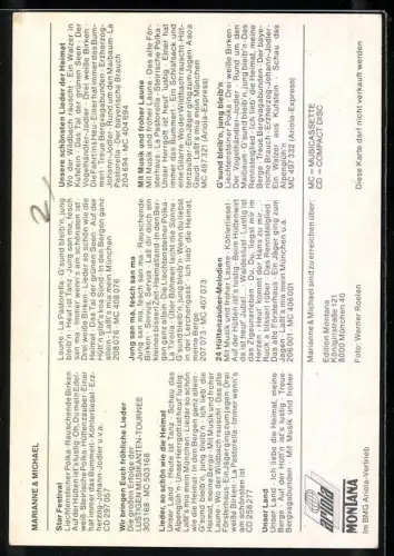 AK Musiker Michel und Marianne vor einem Baum, Autograph