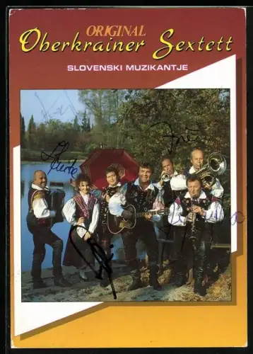 AK Band Original Oberkrainer Sextett mit Instrumenten, Autograph