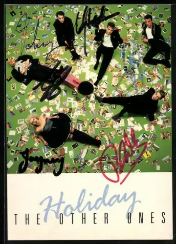 AK Musiker der Band The Other Ones auf verstreuten Fotos, Autograph