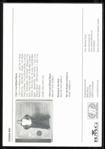 AK Musikerin Corinna May mit roter Sonnebrille, Autograph