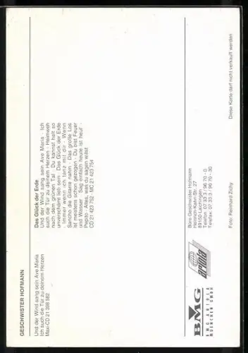 AK Musikerinnen Geschwister Hoffmann in Trachten, Autograph