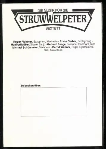 AK Musikband Struwwelpeter mit Instrumenten, Autograph