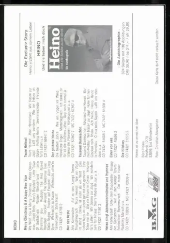 AK Musiker Heino in rotem Anzug, Autograph