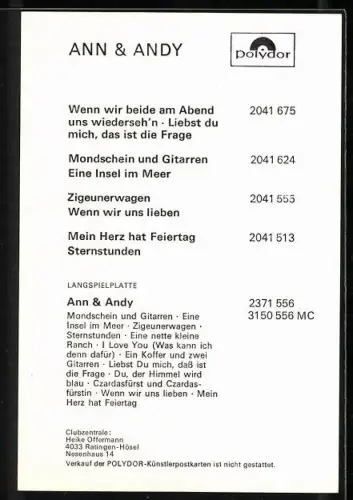 AK Musiker Ann und Andy in einem Planwagen, Autograph