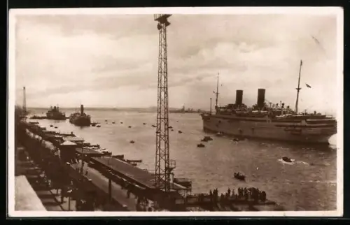 AK Port Said, Steamer passing the Suez Canal