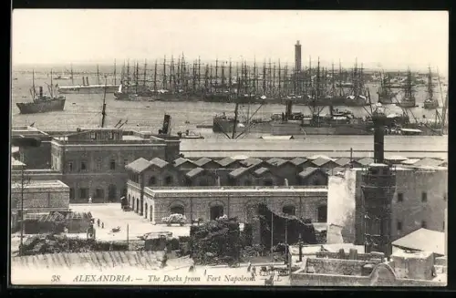 AK Alexandria, The Docks from Fort Napoleon