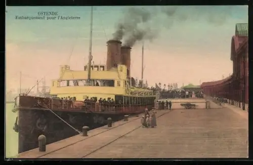 AK Ostende, Embarquement pour l`Angleterre