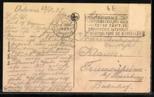 AK Ostende, La Malle Ville de Liege en route pour Angleterre