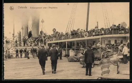 AK Ostende, Embarquement pour l`Angleterre