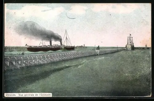 AK Ostende, Vue générale de l`Estacade