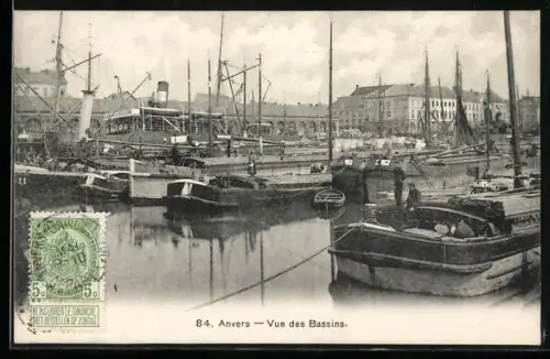 AK Anvers, Vue des Bassins
