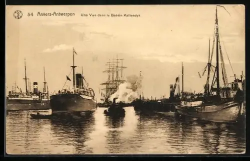 AK Anvers, Une Vue dans le Bassin Kattendyk