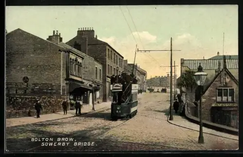 AK Bolton Brow, Sowerby Bridge, Strassenbahn