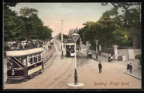 AK Reading, Kings Road, Strassenbahn