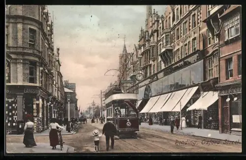 AK Reading, Oxford Street, Strassenbahn