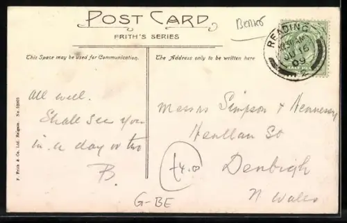 AK Reading, Oxford Street, Strassenbahn