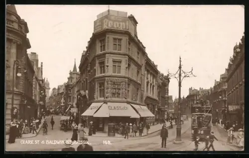 AK Bristol, Clare Street and Baldwin Street, Strassenbahn