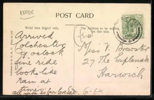 AK Colchester, Crouch Street, Strassenbahn