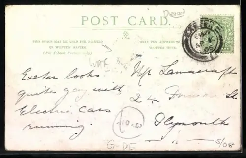 AK Exeter, Opening of the Exeter Electric Trams, April 4th, 1905, Strassenbahn