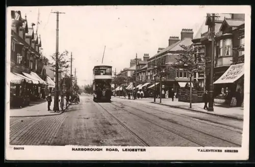 AK Leicester, Harborough Road, Strassenbahn