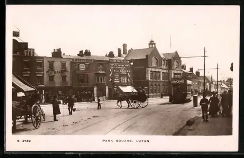 AK Luton, Park Square, Strassenbahn