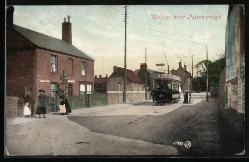 AK Walton, Street Scene with Tramway, Strassenbahn