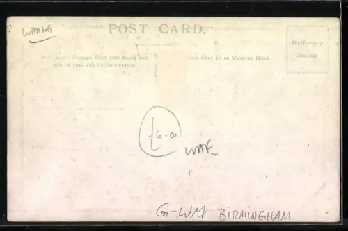 AK Birmingham, In Loving Memory of the Old Stream Trains which succumbed to an Electric Shock, 1906, Strassenbahn