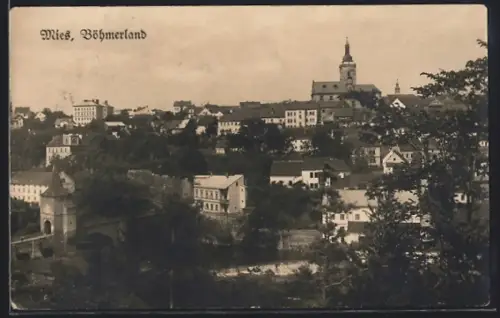 AK Mies, Ortsansicht aus der Vogelschau