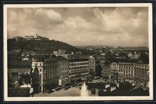 AK Brünn, Freiheitsplatz und Spielberg aus der Vogelschau