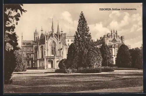 AK Eisgrub, Schloss Liechtenstein mit Parkanlage