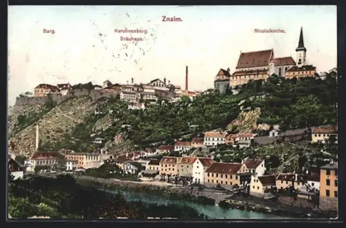 AK Znaim, Burg, Karolinenberg, Nicolaikirche