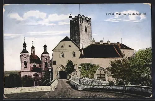 AK Frain an der Thaya, Frontalansicht vom Schloss