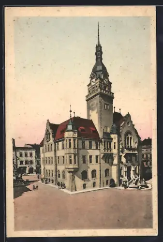 AK Mähr.-Schönberg, Rathaus am Marktplatz