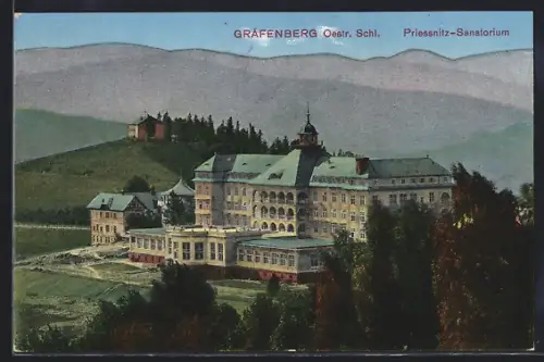 AK Gräfenberg /Ö.-Schl., Priessnitz-Sanatorium, Ansicht aus der Vogelschau