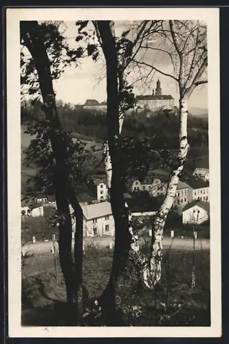 AK Nachod, Teilansicht mit Schloss