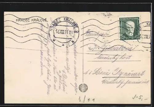 AK Hradec Kralove, Totalansicht aus der Vogelschau