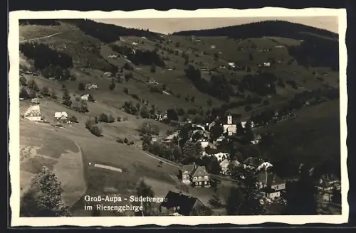 AK Gross-Aupa /Riesengebirge, Gesamtansicht aus der Vogelschau